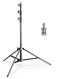Walimex pro AIR Jumbo 290 Lampenstativ 290cm - luftgedämpftes Lichtstativ Aluminium, 2,9m max Höhe 20 kg Traglast, stabil & komfortabel Leuchtenstativ für Film Fotografie Studio Outdoor