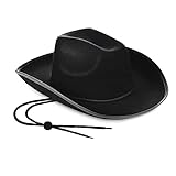 Cowboy Für Kinder Western-Cowboy-Hut Weißer Wickelhut Schwarzer Cowboy-Hut Cowboy Hut Für Kinder (Black, A)