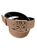 Armani Exchange Women's Essential, Square Logo, Monocolor Belt, Pisco, 95