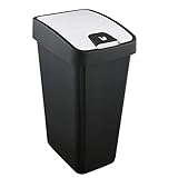 keeeper Premium Abfallbehälter mit Flip-Deckel, Soft Touch, 45 l, Magne, Graphit-Grau