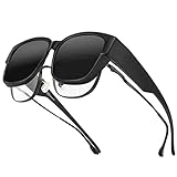 Bloomoak Polarisierte Überbrille, blendfrei, UV-Schutz 400, für Männer und Frauen, geeignet zum Autofahren/Angeln/Golfen
