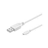 Goobay 95143 USB A auf Micro USB B Kabel 1,8m / Handykabel 480 Mbits / Ladekabel USB 2.0 zu Micro USB Type B Stecker Adapterkabel / Kupferleiter / Weiß / 1,8 Meter