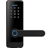 Iuscacey Tuya Smart Lock, schlüsselloses Türschloss mit Fingerabdruck, Bluetooth, WLAN, Passwort, IC-Karte und Schlüsselfernbedienung und erhöhter Sicherheit,Tuyaapp