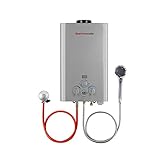 Tankless Gasdurchlauferhitzer, ThermoMate BE211S 8L Propangas-Warmwasserbereiter,37 mbar,Sofortige Tragbarer Propangasdusche Warmwasserboiler 16kW für Camping, Wohnmobil