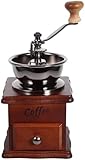 Klassische Retro-Kaffeebohnenmühle, Holz, Handkurbel, Kaffeemaschine, professionelle Barista, Zuhause, Kaffee-Zubehör, dunkel