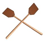 Leder Fliegenklatsche - 2 Stück Robust Fliegentöter mit Holzgriff, Ergonomische Fliegenklatsche für Fliegen Mückens Bienens Wespe, Tragbare Manuelle Insektenvernichter für Küche, Hause, Garten