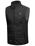Little Donkey Andy Herren Fahrrad Weste Wasserdicht Atmungsaktiv Schnelltrocknend Leichte Softshell Weste für Laufen, Golf,Outdoor-Aktivitäten Schwarz XL