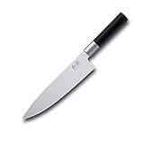 KAI Wasabi Black Kochmesser 20,0 cm Klingenlänge - rostfreier 6A/1K6 Edelstahl poliert 58 (±1) HRC - schwarzer Polypropylen Griff - Chef Messer Küchenmesser - Made in Japan