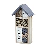 HNsdsvcd Holzhotel Naturholzhaus für Honigbienen Marienkäfer Outdoor Shelter mit mehreren Fächern