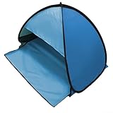 ZWEquipint Automatische Haustier-Strandmuschel, mit UV-Schutz, Reise-Mini-Zelt, mit Aufbewahrungstaschen, Netzfenster, für Outdoor-Camping, karminrot mit Blau
