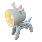 Wdbild Tragbare LED Schreibtisch Lampen Niedlichkeit Von Hund/Hirsch Design Batteriebetriebene Lampe Kunststofftextur Geeignet Für Die Multifirtionale Verwendung Geeignet