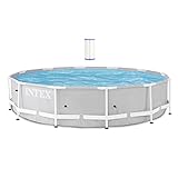 Intex Prismen-Stahlrahmen, oberirdischer Pool mit 3-lagigem Einsatz und Typ A und C Poolfilter-Pumpen-Kartusche, 30 x 76 cm