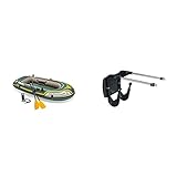 Intex Seahawk 2 Set Schlauchboot - 236 x 114 x 41 cm - 3-teilig - Grün & Motor Mount Kit - Außenbordmotorbefestigung - Bis zu 3,0 PS Motoren