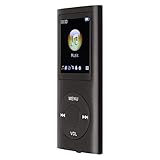 CYSFETENA Stylischer MP3 Player 64 GB mit Verlustfreiem Sound, 1,8-Zoll LCD Bildschirm Aluminiumlegierung Tragbarer Musikplayer,für Sport Unterhaltung (Schwarz)