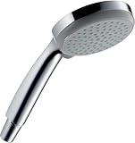 hansgrohe Croma 100 - Duschkopf, Handbrause mit 4 Strahlarten, runde Duschbrause (100 mm), Brausekopf mit Antikalk-Funktion, Chrom, 28535000