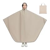 Generisch Fahrrad Regenjacke Regenponcho, Leichter Wasserdichter, Wiederverwendbar Langer Stil, Ganzkörper Wind Und Regenschutz, Mit Verstellbarer Kapuze, Reflektierenden Streifen ()