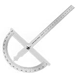 FEMONGY Winkelmesser, Winkelmesser Metall 0-180° Edelstahl Goniometer mit Feststellschraube, Universal-Winkelmesser mit Skala Lineal für Schule Tischler DIY Malerei Zeichnung Anzeichnen (150mm)