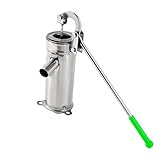 Wasserpumpe Edelstahl Schwengelpumpe Handwasserpumpe 202 Edelstahl Wasserhandpumpe Handpumpe für Grundwasser bis zu 8 m Tiefe Silber