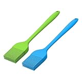 Silikon-Backpinsel, 2Stk. leicht zu reinigende Silikon-Grillpinsel Silikonölpinsel, hitzebeständig, zum Kochen, Grillen, Kuchen, Backen, Backen