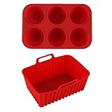 Heißluftfritteuse Silikon Korb, Wiederverwendbare Backmatte Set Für Heißluftfritteuse, Küchenhelfer Für Anfänger Pizza G-emüse Abendessen Snacks Backen Grillen