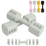kisnbld Verstellbare Hantel-Set, 2 Stück, 4 in 1 Freigewichte Kurzhanteln Set für Frauen mit schneller Anpassung, je 0,9 kg, 1,4 kg, 1,8 kg, 2,3 kg, Handgewichte, Set für Heim-Fitnessstudio