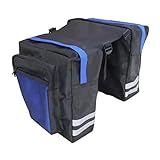 Jiakalamo Gepäckträger für Fahrradtasche, Gepäck, verschleißfest, Aufbewahrungstasche, wasserdicht, verstellbares Zubehör, große Kapazität, doppelter Rucksack, Hinterradtasche (blau)