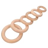 JOINPAYA 6 Stück Molarer Holzkreis holzspielzeug babyparty babygeschenke Holzspielzeug für Babys zubehör Holzring holz ringe Beißringe aus Holz Buche