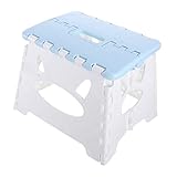 SOLUSTRE Klappbarer Tragbarer Kunststoff Hocker mit Rutschfester Oberfläche Faltbarer Kindersitz und Kompakter Angelhocker für Küche Camping und Outdoor Einsatz Blau