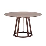 Esstisch Teetisch Couchtisch Braun Retro Esstisch Massivholz Runder Esstisch für Wohnzimmer Holzmaserung Frühstückstisch Geeignet für Restaurant Balkon Couchtische für Wohnzimmer (Si