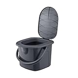 BranQ - Home essential , zu 100 % aus recyceltem Material hergestellt, Ökologisch, Mobile Campingtoilette 15,5 Ltr mit max. Tragkraft bis 120kg, ECO Grau