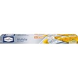 Toppits Extrabreite Alufolie, hitzebeständig & reißfest, 100 % recycelbar, 10 Meter, Spenderkarton