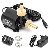 MIUUIPI Wasserpumpe 12V 800L/H Tauchpumpe Wasserpumpe Klein mit 5-Gang-Drehzahlregelung, 5M Förderhöhe, Teichpumpe, Aquariumpumpe, Wasserspielpumpe, Springbrunnenpumpe Mini Pumpe Wasser Aquarium Pumpe