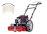 Scheppach Wiesenmäher HMP161-56 | 800 m²/h | 56 cm Schnittbreite | 4,1 PS / 3 kW 4-Takt-Benzinmotor | stufenlose Schnitthöhenverstellung 40 – 95 mm | Seilzugstarter | inkl. Ersatzfäden