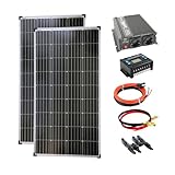 SOLARTRONICS Komplettset 2x 130 Watt Solarmodul 1000 Watt Wandler Laderegler Photovoltaik Inselanlage