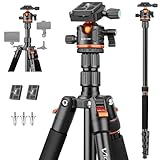 Victiv 200cm Kamera Stativ, Tragbares Stabiles Reisestativ, 2-in-1 Dreibein Stativ, Einbeinstativ mit 360° Panorama Kugelkopf für DSLR Canon Nikon Sony, Aluminium Camera Tripod, Stative für Smartphone
