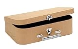 Glorex 6 2027 030 - Reisekoffer aus nachhaltiger FSC zertifizierter Pappe, ca. 30 x 17,5 x 8 cm groß, aus Pappmaché, zum Bemalen, Bekleben und Verzieren, Natur