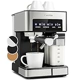 Klarstein Espresso Siebträgermaschine mit Milchaufschäumer, 1,8L Mini-Espressomaschine mit Siebträger, 20 Bar Edelstahl-Kaffeemaschine Klein, 0,5L Milchtank, 1350W für Gemahlenen Kaffee