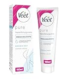 Veet Pure Haarentfernungscreme für Körper, Arme & Beine - Enthaarungscreme für sensible Haut - Minimum an Inhaltsstoffen & angenehmer Duft - 100 ml