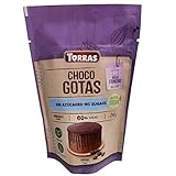 Torras Stevia Schoko Drops, 60% Kakaogehalt, Schokoladen Drops ohne Zuckerzusatz, Aromapack 200g