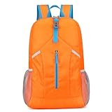 AUXDIQ 24L Wanderrucksack Herren Damen Sportrucksack Wasserdichter Trinkrucksack Rucksäcke Orange