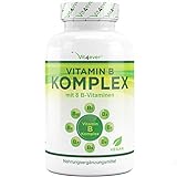 Vitamin B Komplex - 365 Tabletten - Alle 8 B-Vitamine in 1 Tablette - Vitamin B1, B2, B3, B5, B6, B12, Biotin & Folsäure - Laborgeprüft - Premium Qualität - Vegan