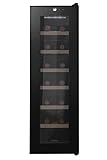 CAVIN Freistehender thermoelektrischer Weinkühlschrank - Northern Collection 14 Black, 26 Dezibel leise, schwarz, Glastür, Holzregalböden, klein