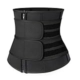 Aoleytech Bauchweggürtel Damen Taillenformer Waist Trainer, Verstellbarer Gürtel Trimmer Bauchweggürtel Schwitzgürtel Fitness Sport Body Shaper für Damen Männer (M), Schwarz