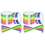 Mocturnity 96 Vinylarmbänder, Kunststoffarmbänder für Veranstaltungen, bunte Armbänder für Veranstaltungen, Konzerte, Diskotheken, 2 Stück