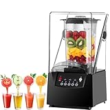Profi Blender 2200W mit Schallschutzhaube – Leistungsstarker 2L Mixer für Smoothies, Shakes, Crushed Ice, Nussmus, Suppen & gewerblichen Gastronomiebedarf