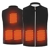 Beheizte Weste Für Damen Herren,Beheizte Jacke Damen,Polar Fleece heizweste Warme Jacke,Beheizte Weste Unisex,Wärmewest USB Elektrisch Heated Vest,Beheizbare Jacke Für Wandern Radfahren Jagen (L)