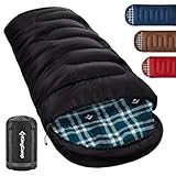 KingCamp Unisex-Adult Schlafsack Winter, Dickere Pro Schwarz-R-Zip, Komfort: 4°C Limit: 0°C Extrem: -15°C