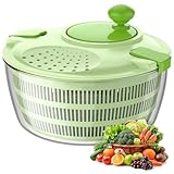 Vihoom Salatschleuder mit Deckel, Hochwertige Kunststoff, BPA-frei, Salatschleudern mit Kurbelantrieb und 4,5L Salatschüssel und Masche, Wäscht und trocknet Salat, Gemüse und Obst