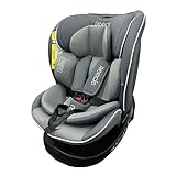 Reecle I-Size Kindersitz 360° Drehbar mit ISOFIX 40-150 cm, 0–12 Jahre, Reboarder Kinderautositz (Grau)