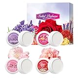 4-teiliges tragbares Reise-Parfüm-Set für Frauen, natürliches Parfüm, langanhaltender Blumenduft, einschließlich Rose, Lavendel, Pfingstrose, Kirschblüte